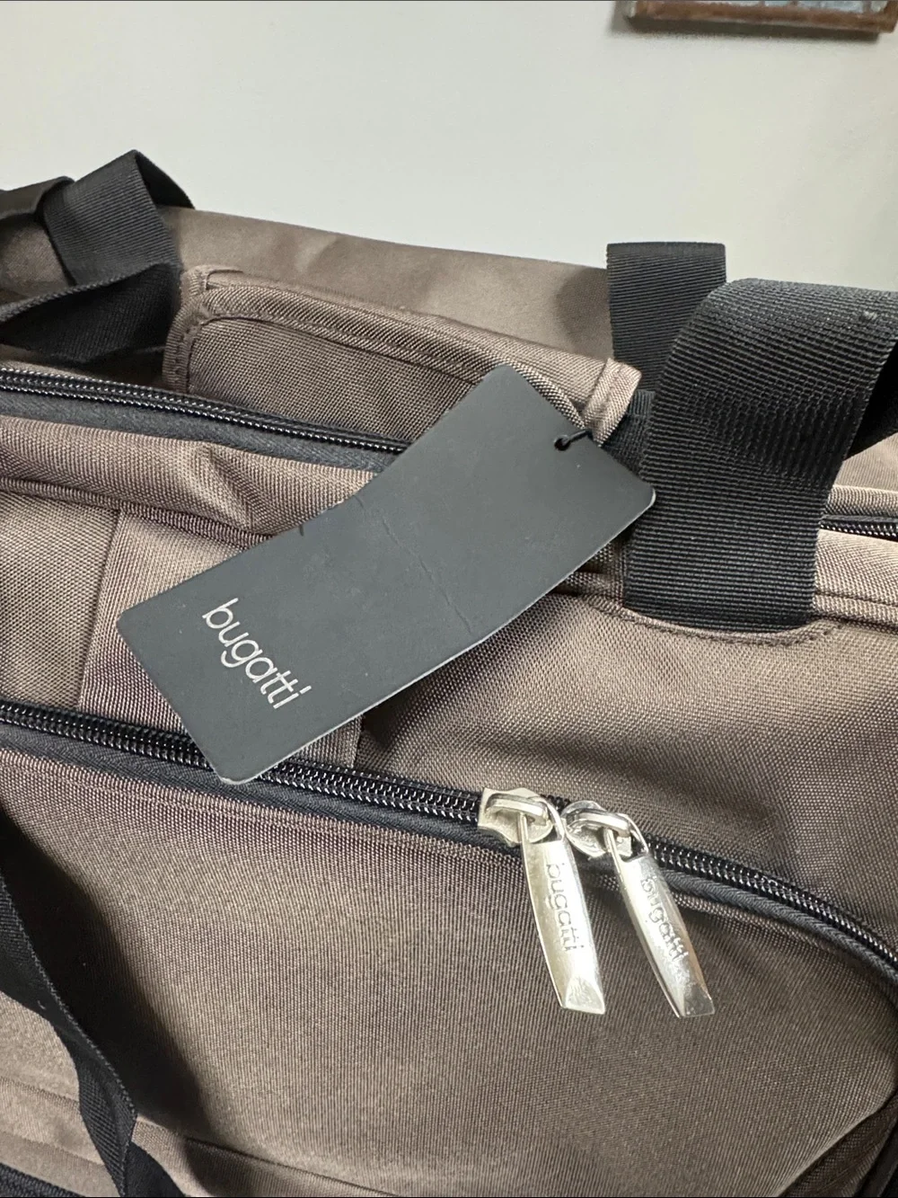Bugatti Brown and Black Travel Duffel Bag with Shoulder Strap NWT